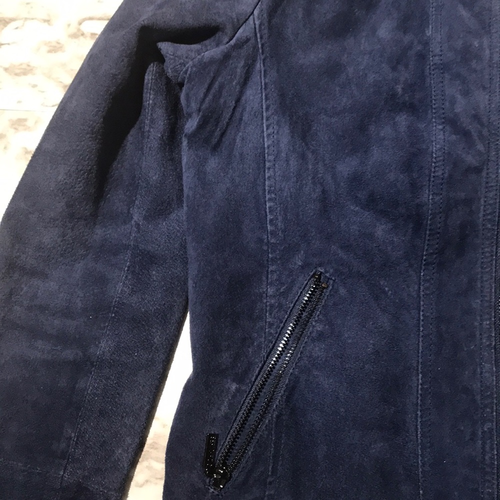ROYAL BLUE LEATHER SUEDE JACKET - Picture 4 of 7